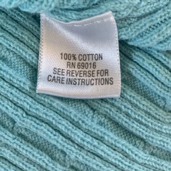 Studio Works Light Blue Cable Knit Women’s V-Neck Pullover Sweater Size Large - Picture 10 of 11
